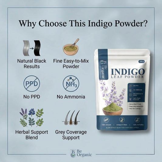 Be Organic 100% Pure Indigo Leaf Powder | Natural Hair Color (100g)