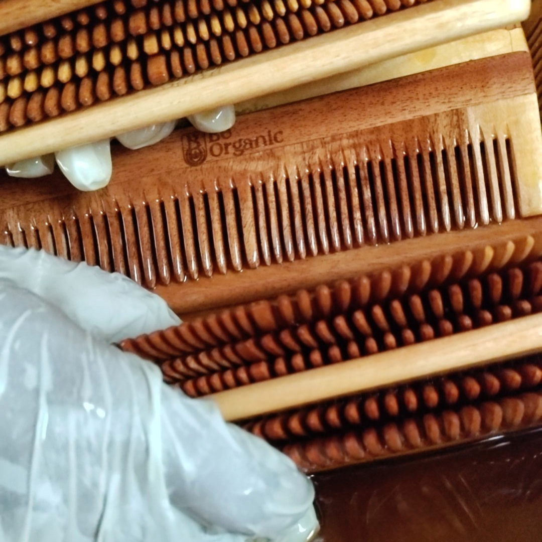 Pure Neem Wood Handle Comb – Gentle on Scalp, Promotes Hair Growth