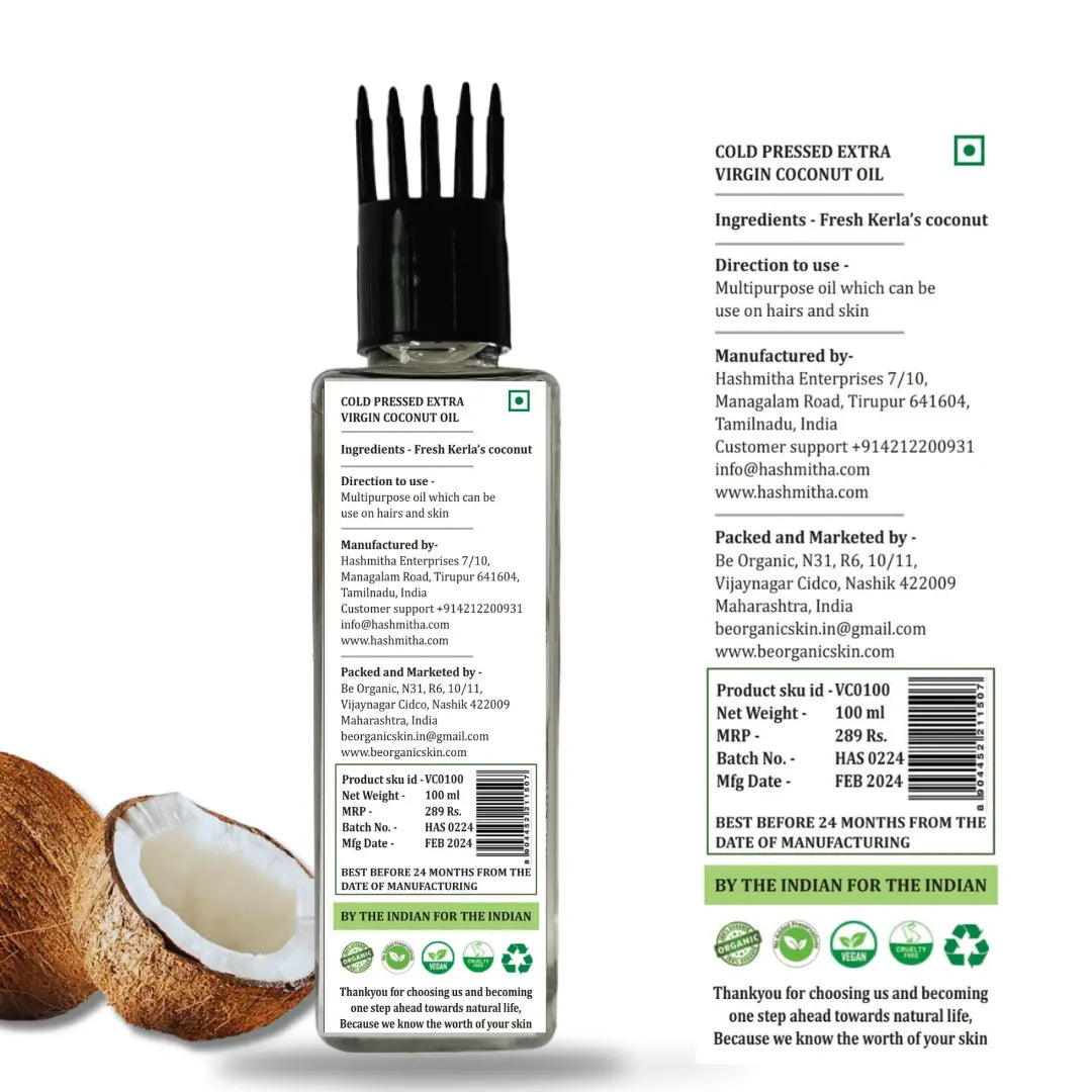 Virgin Coconut Oil for Hair & Skin | Organic & Pure (100 ml) Be Organic