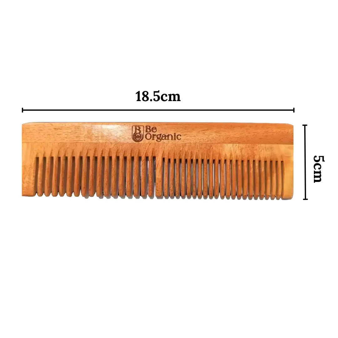 Dual Tooth Neem Comb Made with Pure Young Neem Soaked in Oil for 72 Hrs Be Organic