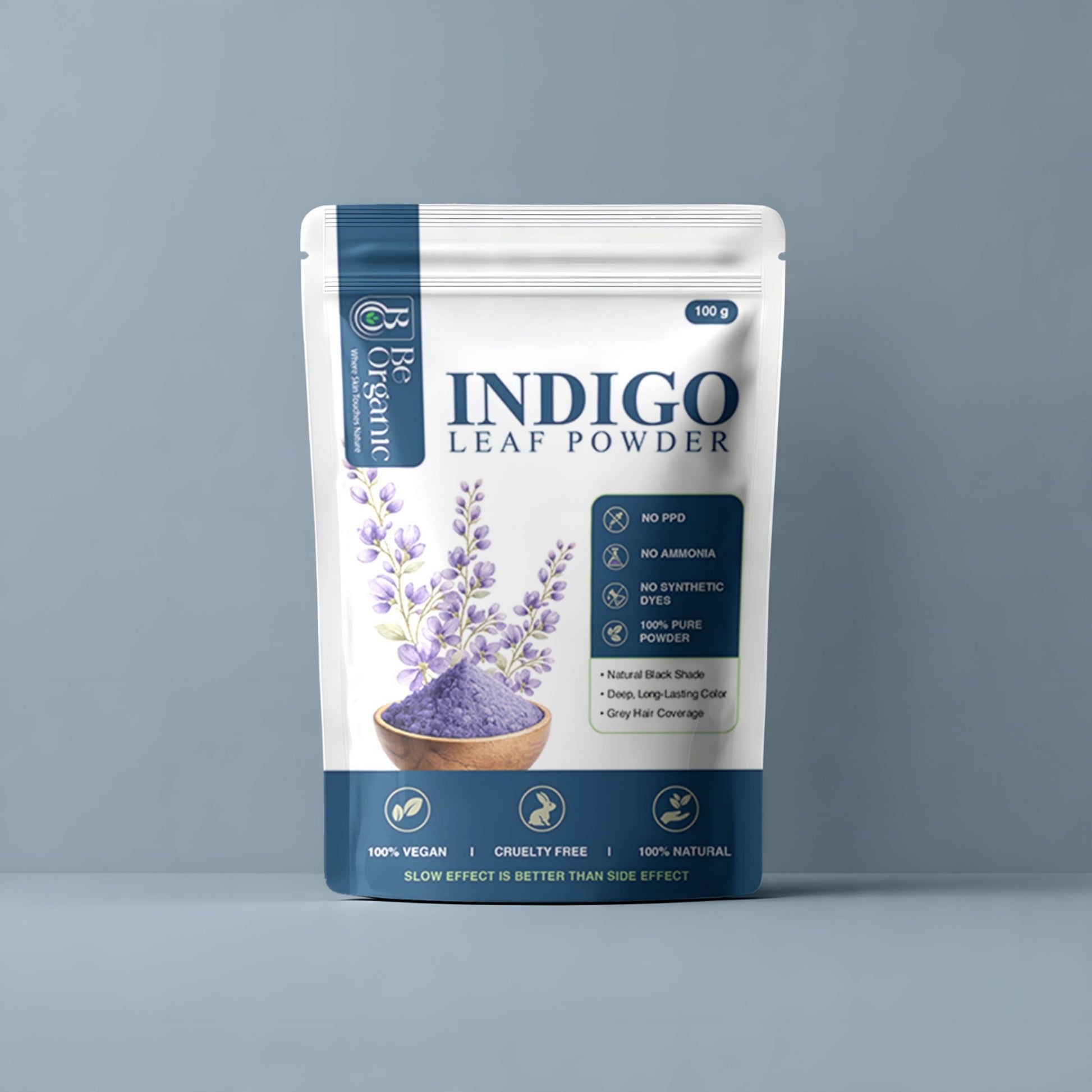 Be Organic 100% Pure Indigo Leaf Powder | Natural Hair Color (100g)