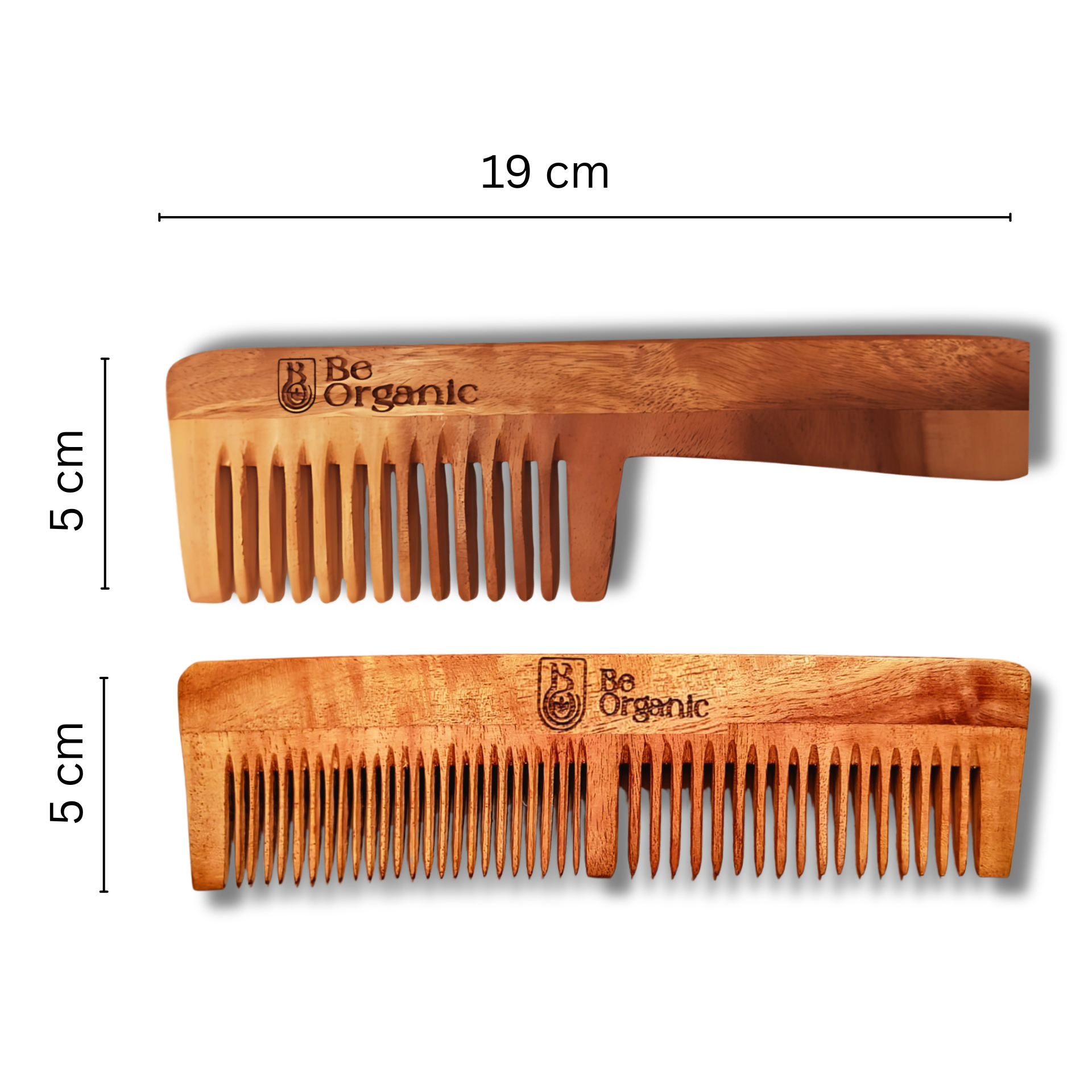 Neem Comb Combo of 2 (Handle + Dual Tooth) | Pure Neem Wood