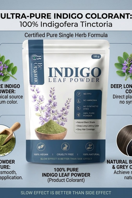 Be Organic 100% Pure Indigo Leaf Powder | Natural Hair Color (100g)