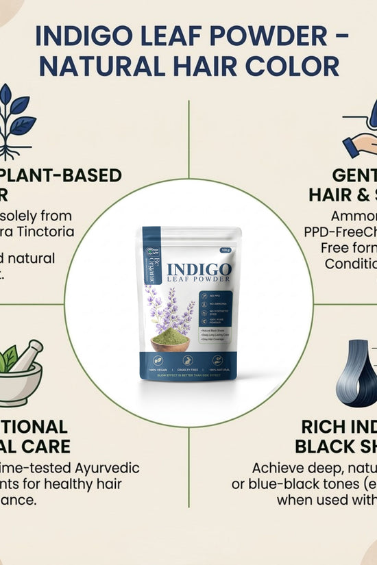 Be Organic 100% Pure Indigo Leaf Powder | Natural Hair Color (100g)