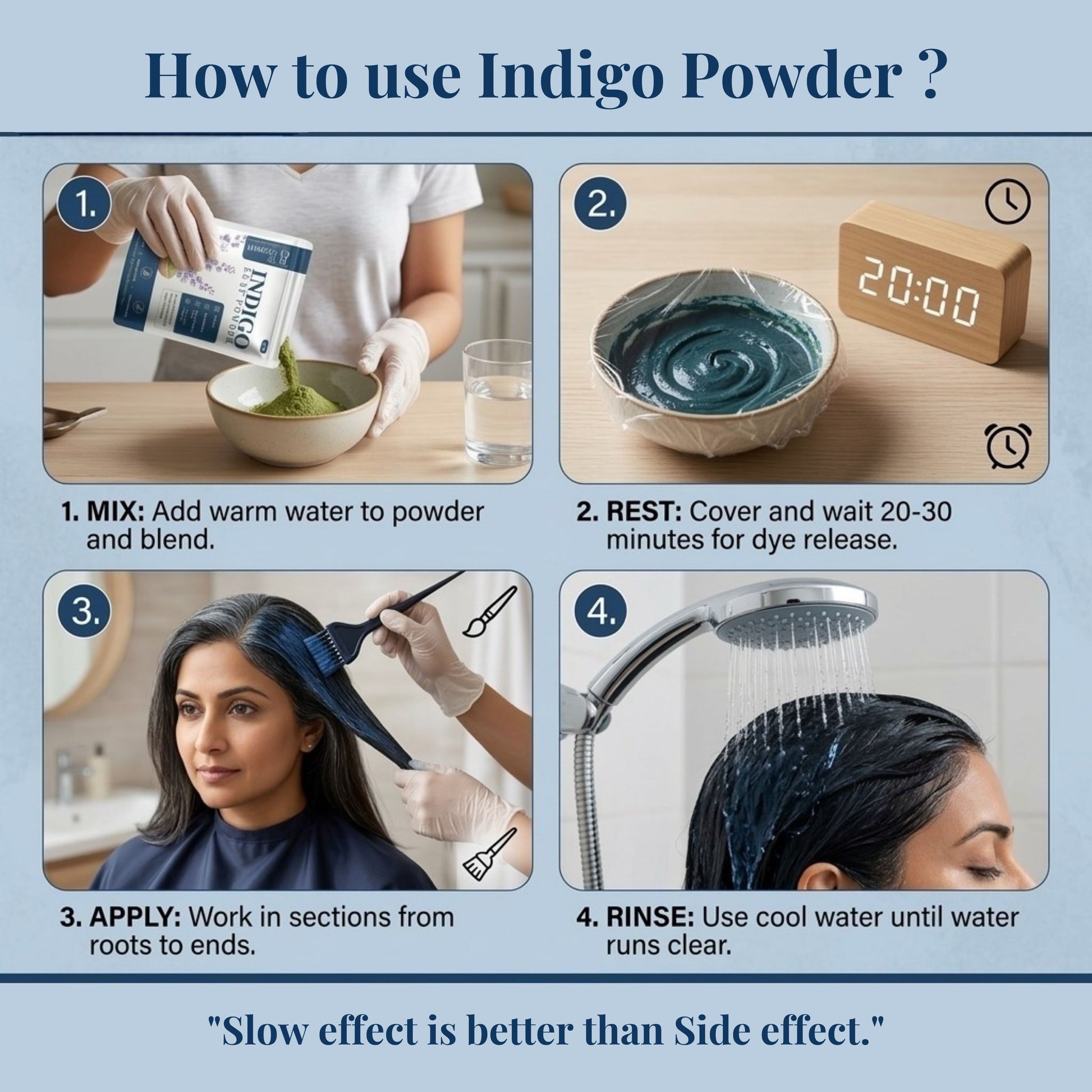 Be Organic 100% Pure Indigo Leaf Powder | Natural Hair Color (100g)