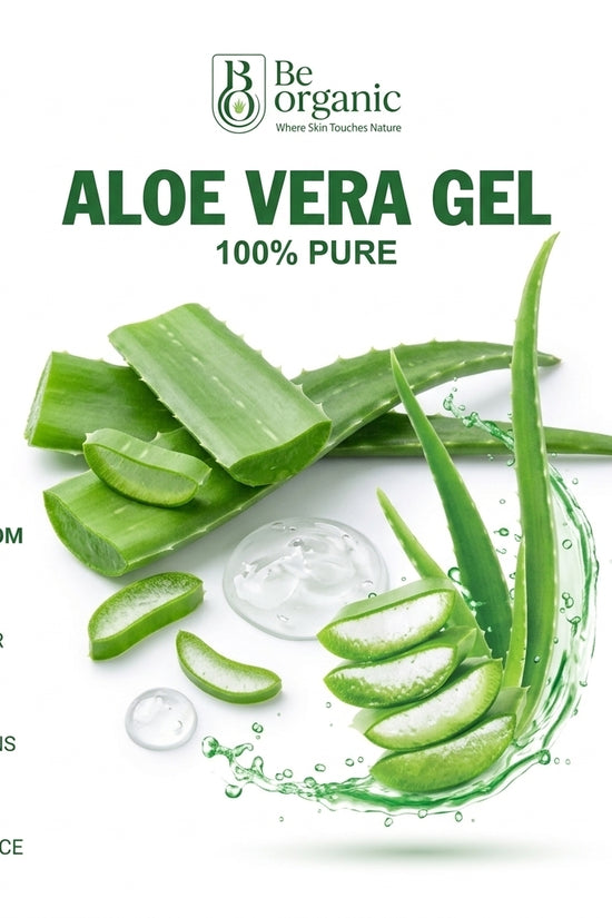 Be Organic 100% Pure Aloe Vera Gel for Skin & Hair - Hydrating & Soothing (250g)