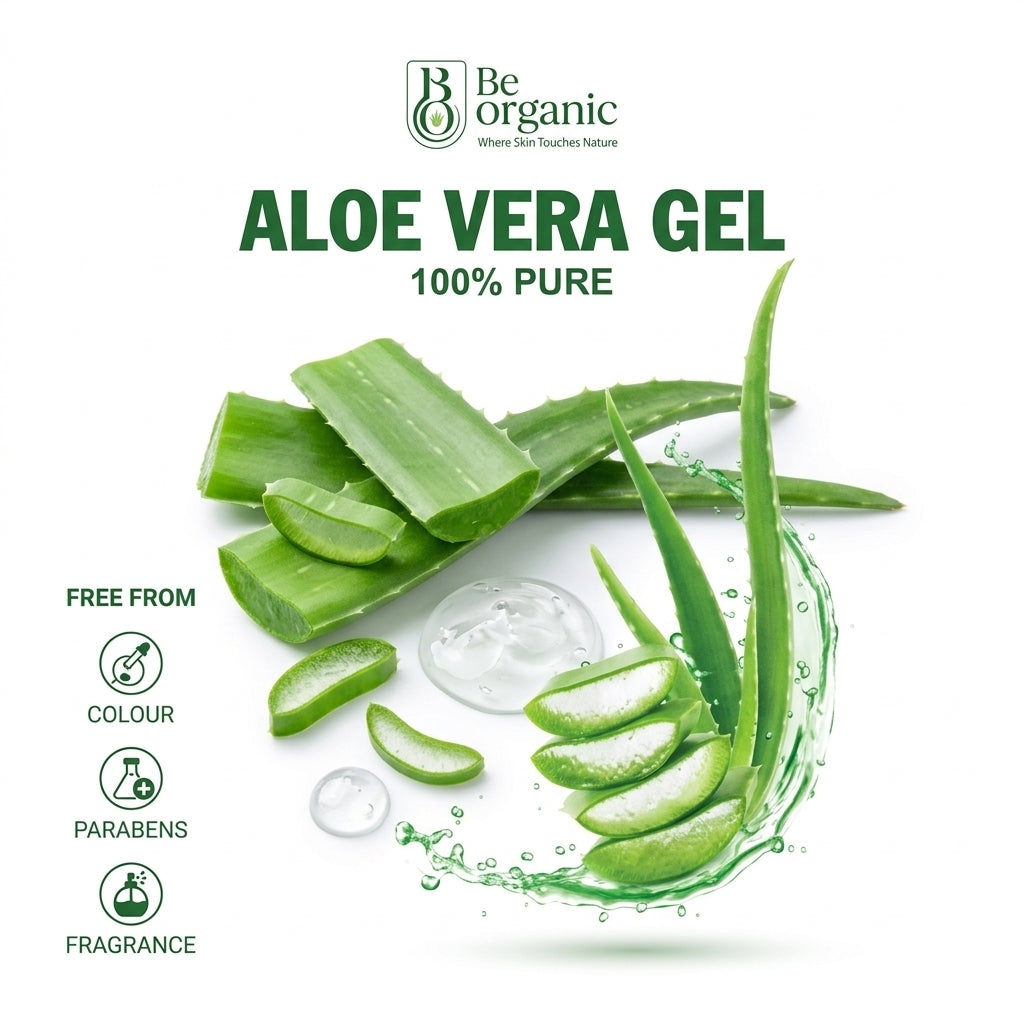 Be Organic 100% Pure Aloe Vera Gel for Skin & Hair - Hydrating & Soothing (250g)