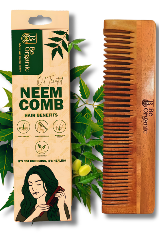 Dual Tooth Neem Comb Made with Pure Young Neem Soaked in Oil for 72 Hrs