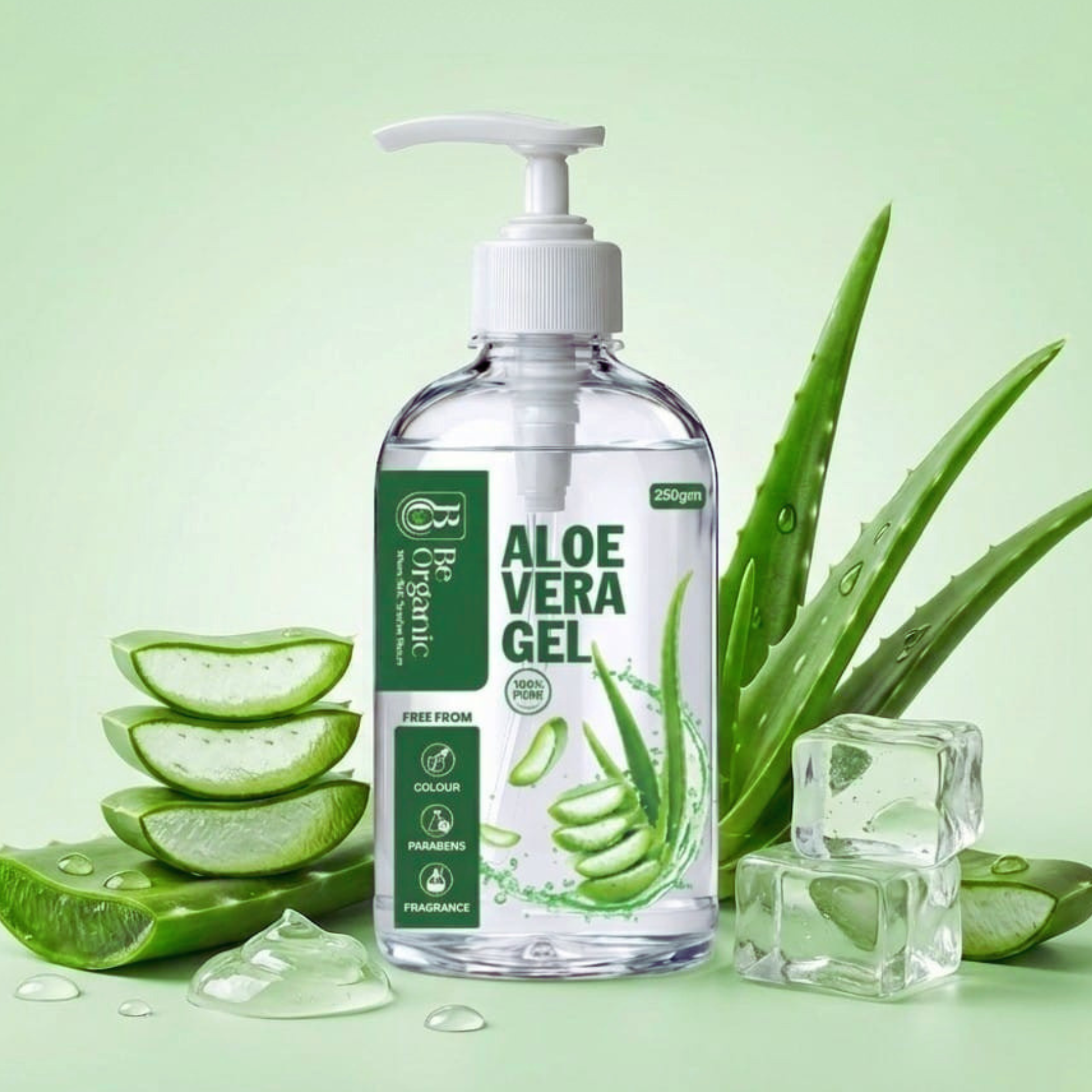 Be Organic 100% Pure Aloe Vera Gel for Skin & Hair - Hydrating & Soothing (250g)