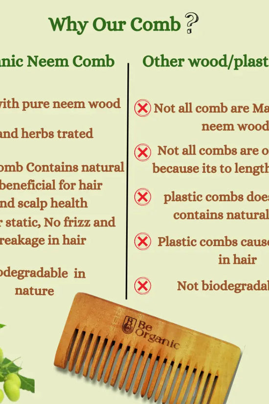 Neem Wood  Comb for Hair After Shampoo Comb Be Organic