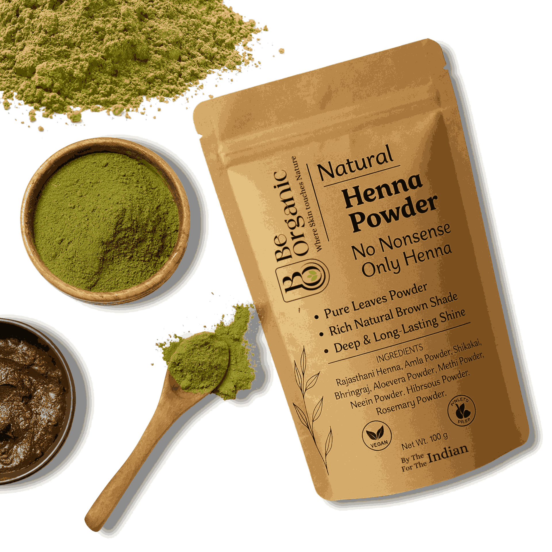 Triple-sifted pure henna powder for deep conditioning