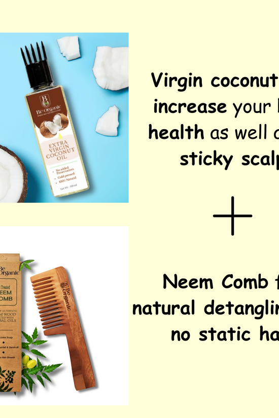 Virgin Coconut Oil with Neem Comb – chemical-free hair nourishment set