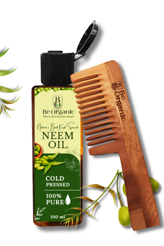 Natural anti-dandruff combo – Neem Comb and antibacterial Neem Oil