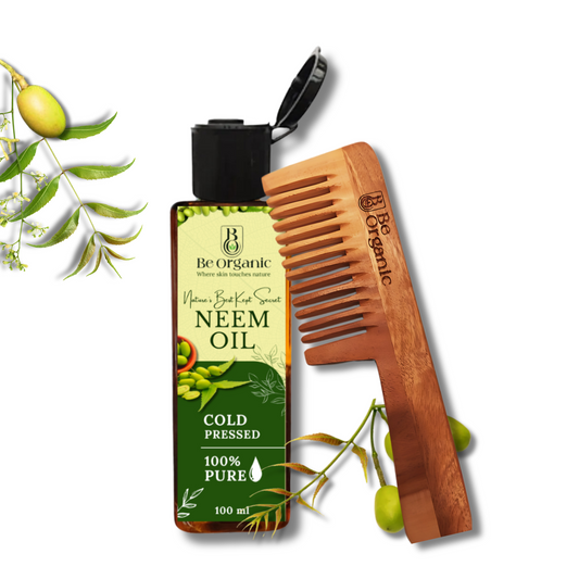 Natural anti-dandruff combo – Neem Comb and antibacterial Neem Oil