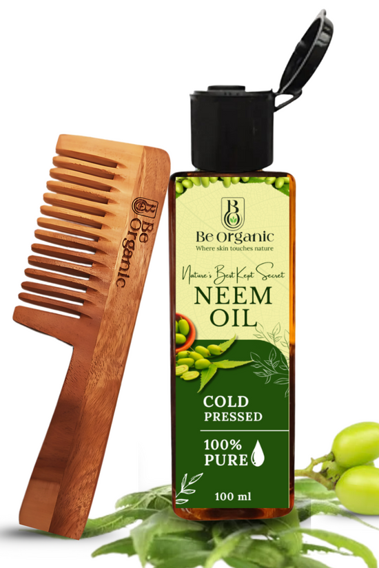 Herbal hair care essentials – Neem Comb and neem Oil combo by Be Organic
