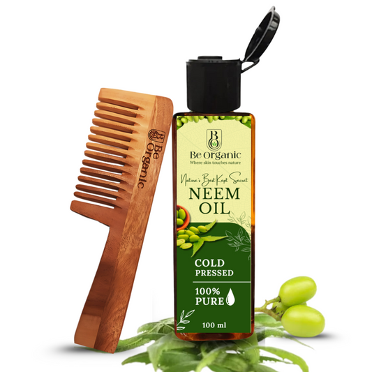 Herbal hair care essentials – Neem Comb and neem Oil combo by Be Organic