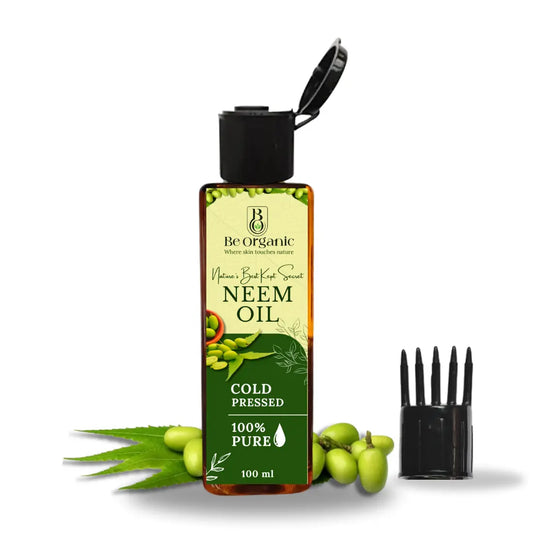 Cold Pressed Neem Oil for Hair, Skin & Scalp – 100% Pure | Be Organic Be Organic