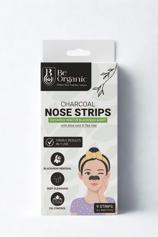 Be Organic Blackhead Remover Charcoal Nose Strips (Pack of 9)
