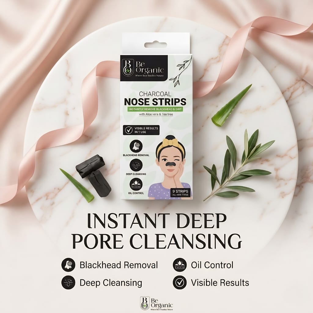Be Organic Blackhead Remover Charcoal Nose Strips (Pack of 9)