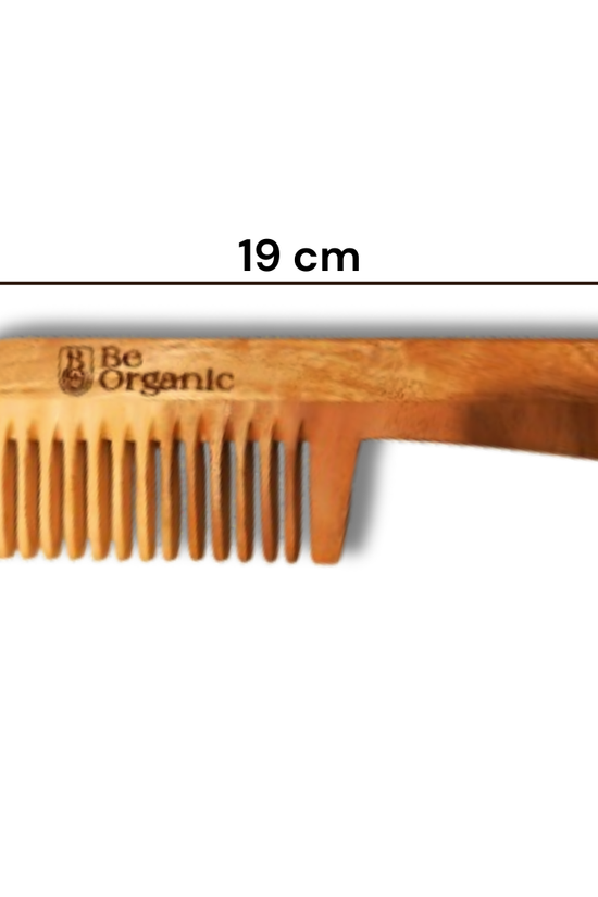 Neem Wood Handle Comb – Wide Tooth | Anti-Frizz & Hair Fall Control - Be Organic