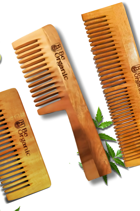Natural Wooden Handle Comb Made from Young Neem Wood 