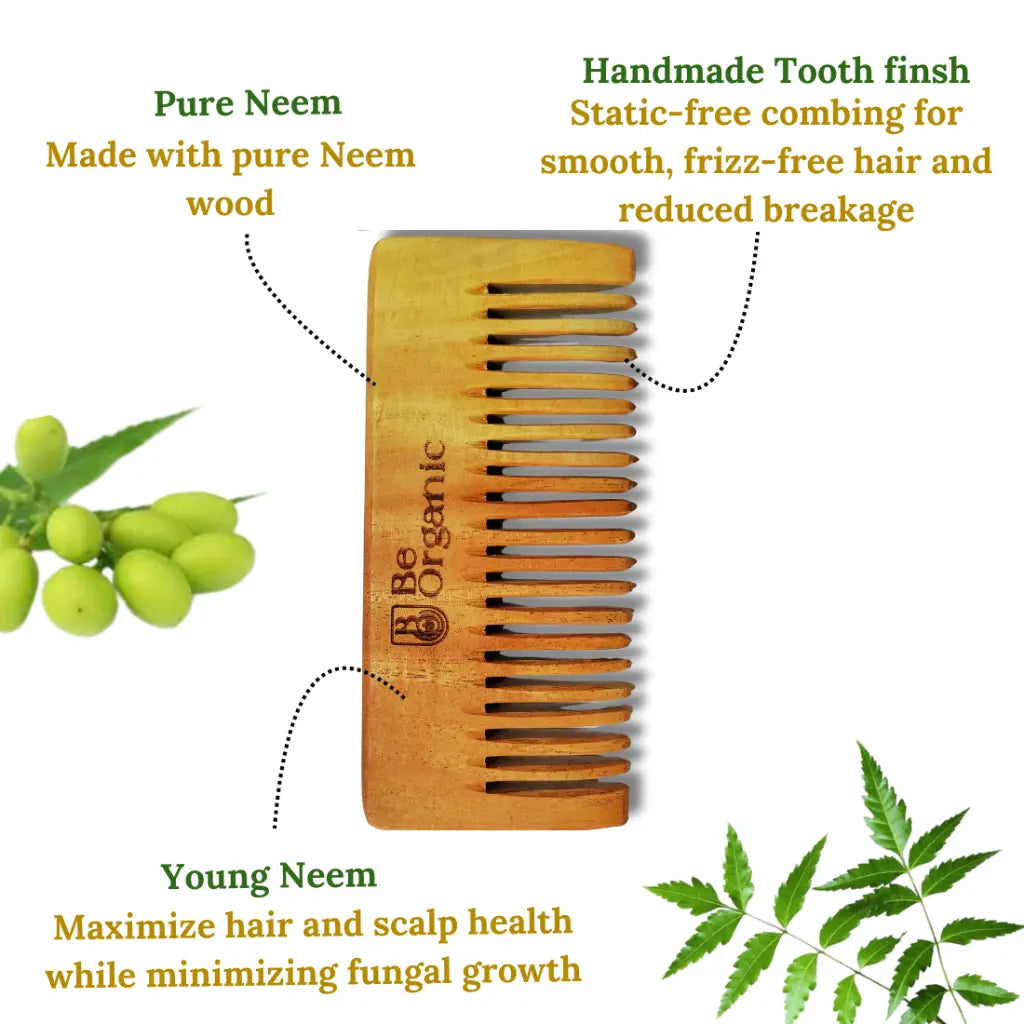 Neem Wood  Comb for Hair After Shampoo Comb Be Organic
