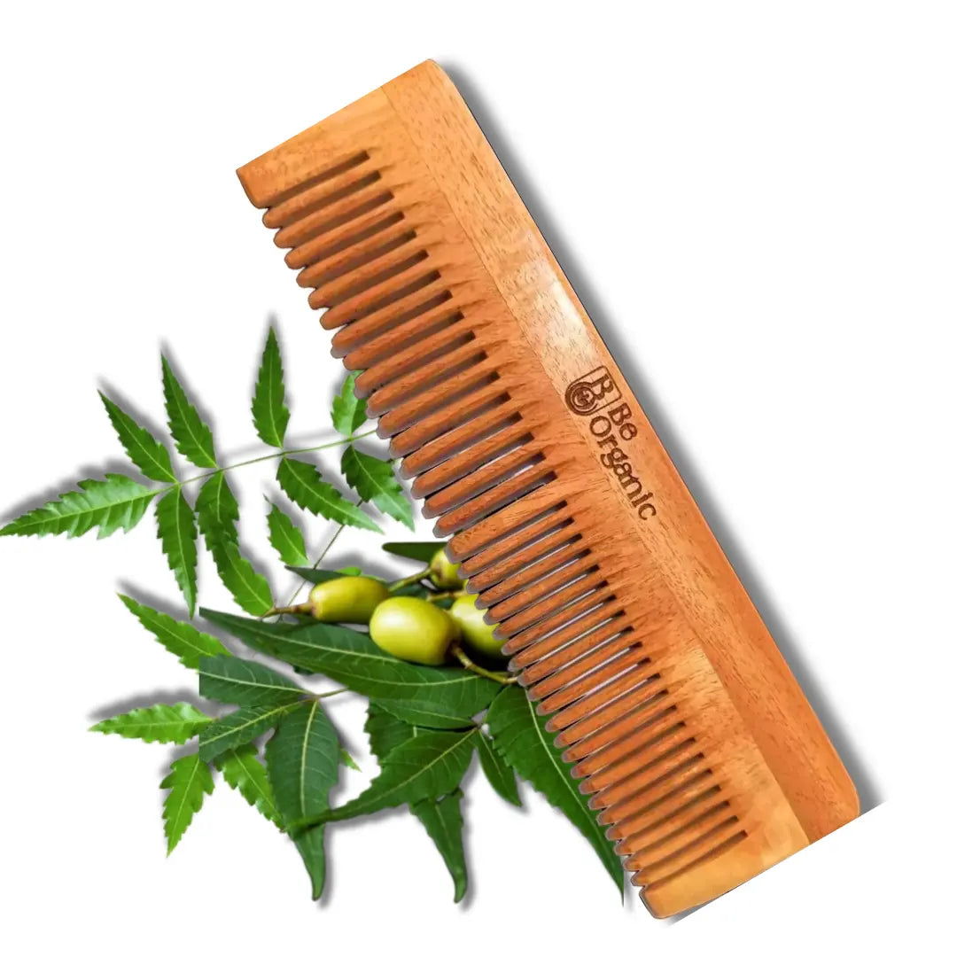 Dual Tooth Neem Comb Made with Pure Young Neem Soaked in Oil for 72 Hrs Be Organic