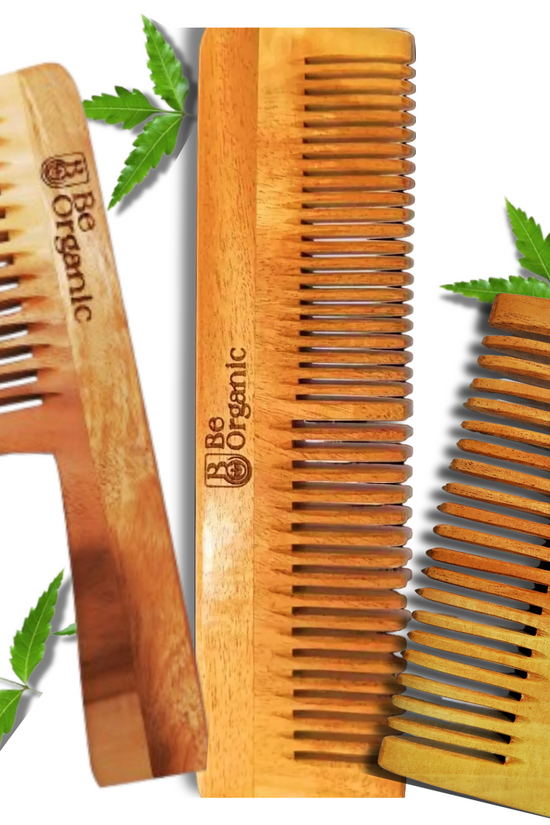 Natural Wooden Handle Comb Made from Young Neem Wood 
