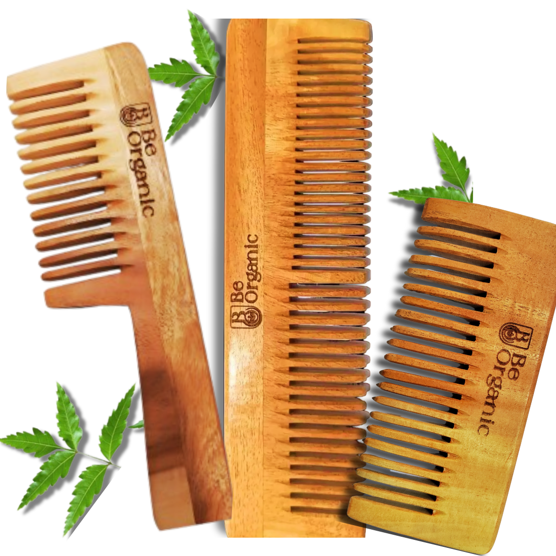 Natural Wooden Handle Comb Made from Young Neem Wood 