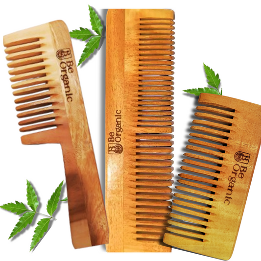 Natural Wooden Handle Comb Made from Young Neem Wood 